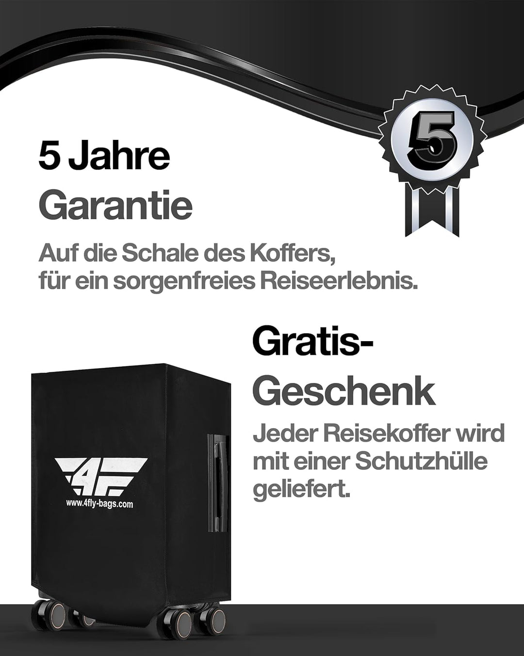 Leichter Premium Hartschalen-Reisekoffer XL - Gross 76 cm (103L) – Grosser Trolley Koffer mit TSA-Sc