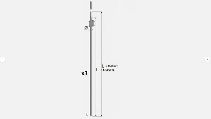 Tiefenerder Erder Erdung Ø18 1,5m 1500mm V4A nach DIN EN 62561 SET Längenauswahl 1,5m 3,0m 4,5m 6,0m