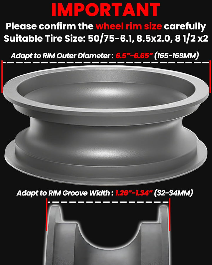 BABEJIA 2PCS E Scooter Reifen 50/75-6.1 Tubeless, Werten Sie Ihr Scooter auf mit Reifen 8 1/2 x2, Vo