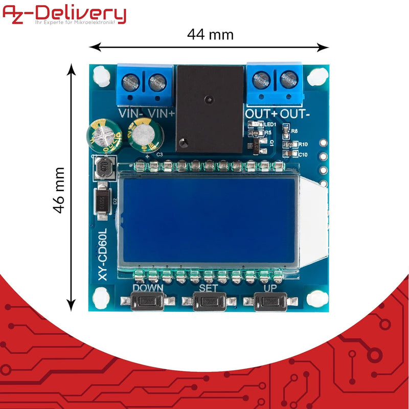 AZDelivery 5 x CD60L Batterieladegerät Controller Modul Solar aufladbar Entladung Kontrolle hohe Int