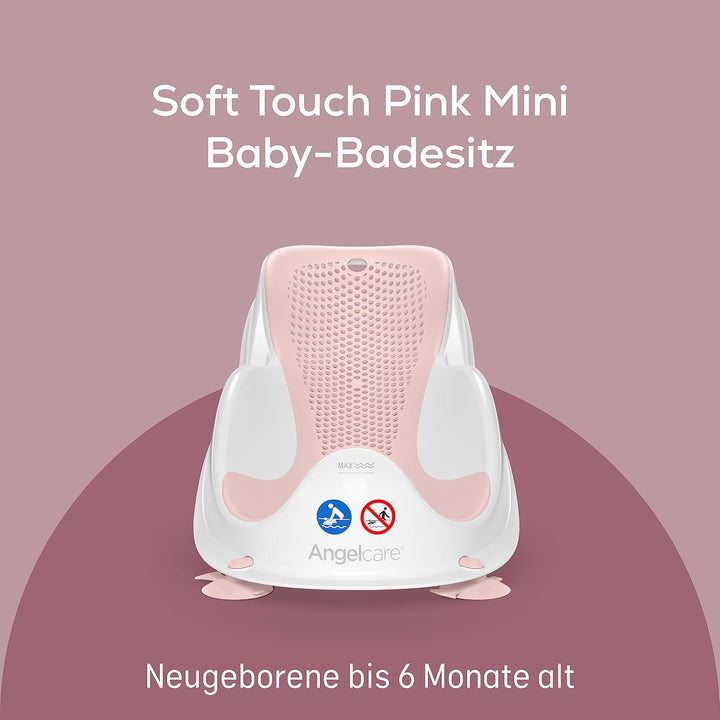 Angelcare ergonomischer Badesitz für die Baby-Badewanne Light pink, angenehm weiche Liegefläche, auf