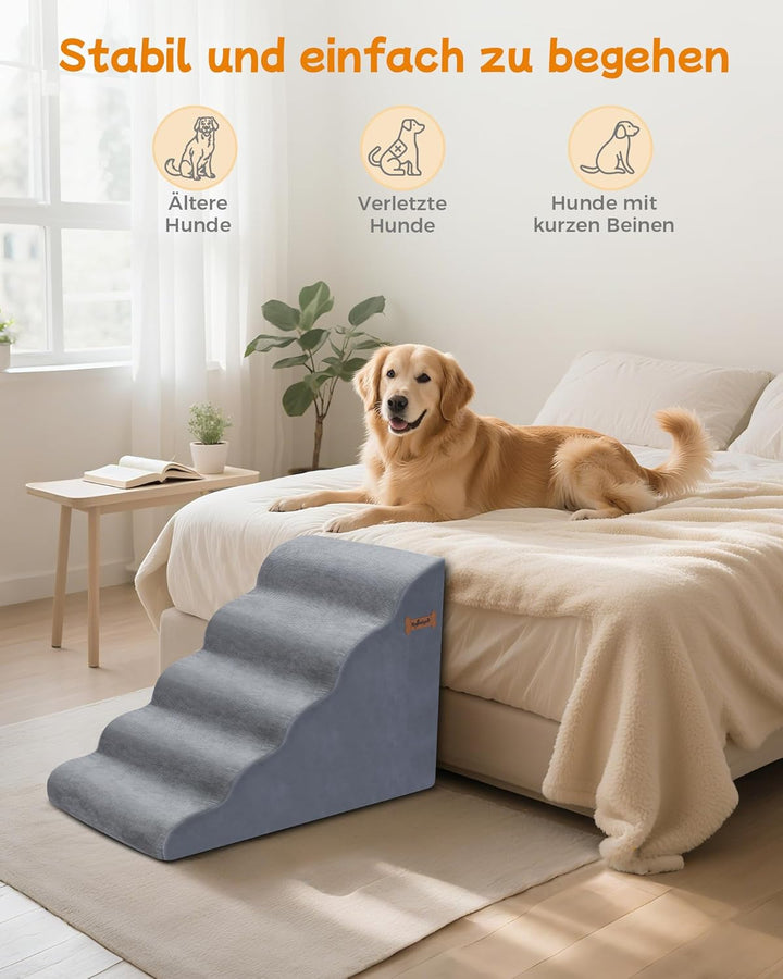 Hundetrepen, Hundestufen 5-stufige Hundefootstool 40x87x60CM für Sofa und hohes Bett, rutschfeste Ha