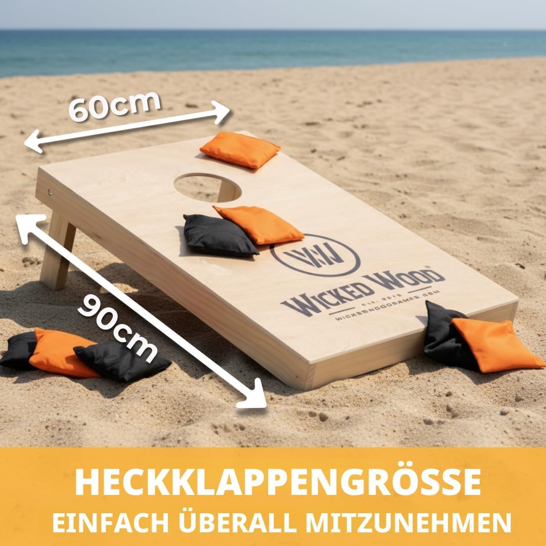 Offizielles Cornhole Set 90x60cm - 2x4 Cornhole Säckchen - Ein offiziell ACL-lizensiertes Set of Cor