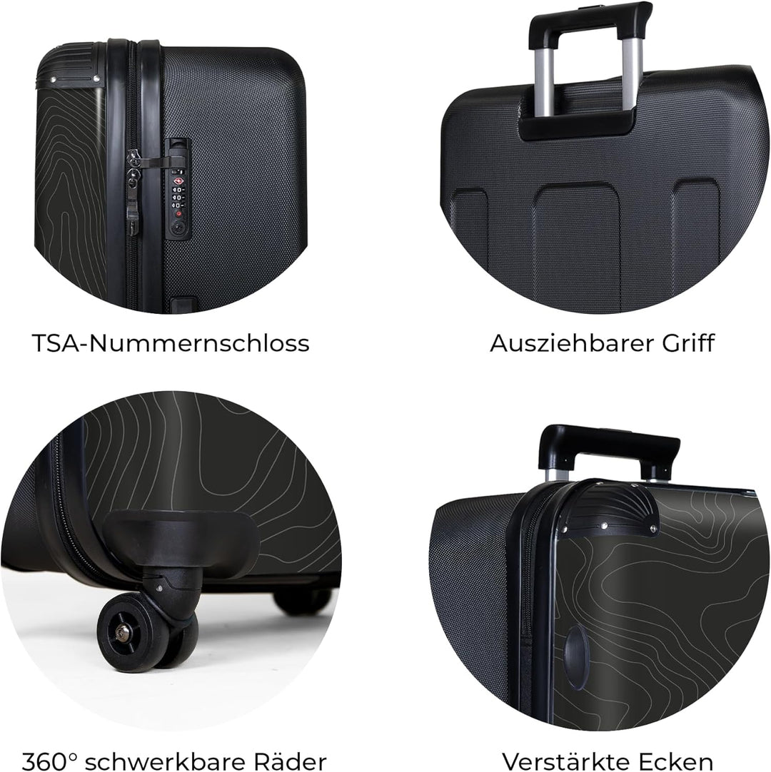 Koffer XL Gross 77x51.5x28 cm Reisekoffer mit Rollen Leicht Trolley grosser Hartschalenkoffer Rollko