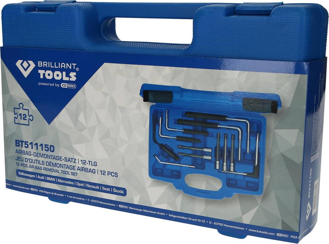 BRILLIANT TOOLS BT511150 Airbag-Demontage-Satz, 12-tlg [Powered by KS TOOLS]