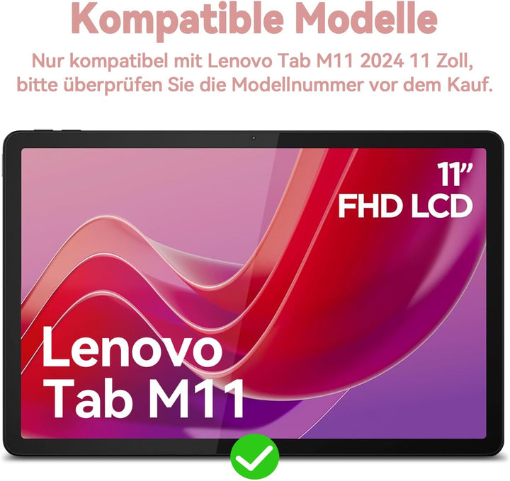 Bettdow für Lenovo Tab M11 2024 11" Tastatur Hülle, QWERTZ Abnehmbare Tastatur mit Schutzhülle für L