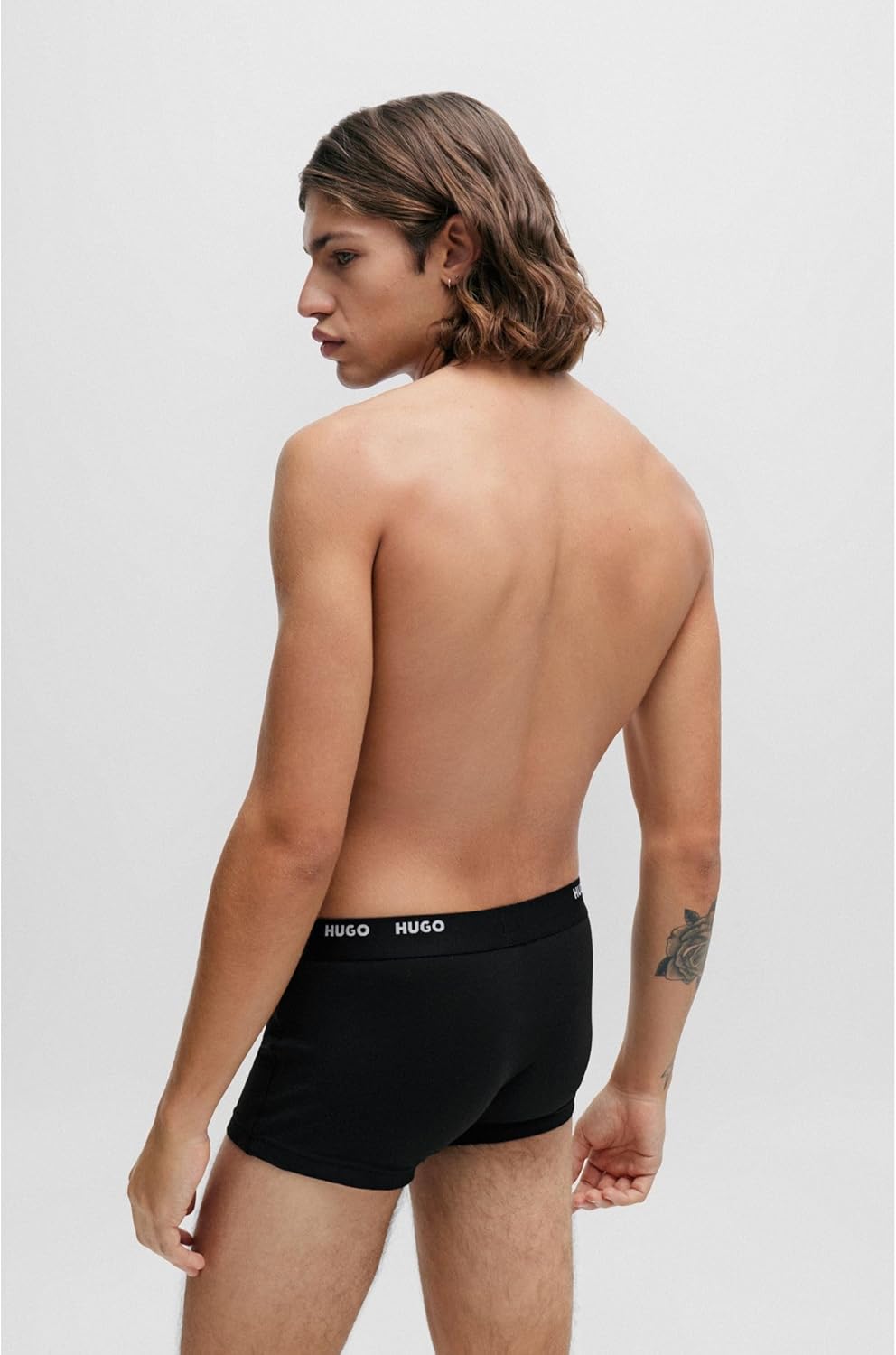 HUGO Herren Trunk Five Pack Fünfer-Pack eng anliegende Boxershorts aus Stretch-Baumwolle mit kurzem