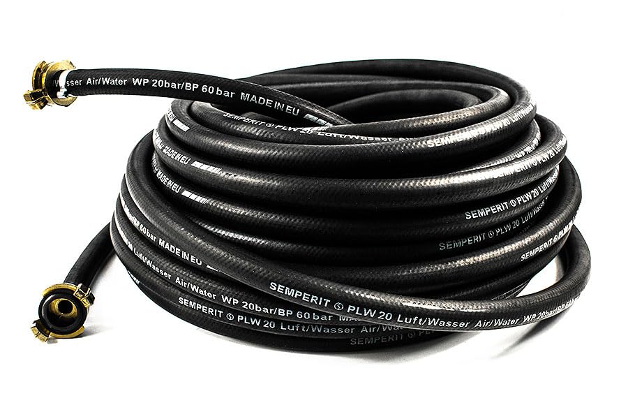 SEMPERIT Wasserschlauch Gummi ¾ Zoll schwarz (5 m), 5 m