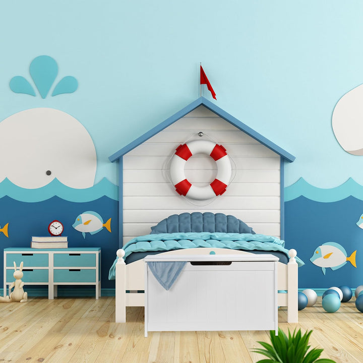Relaxdays Aufbewahrungstruhe mit Deckel, grosse Spielzeugtruhe, Kinderzimmer, Spielsachen, HBT 45 x