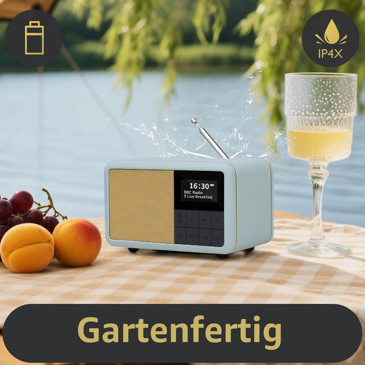 LEMEGA CR7 Tragbares Mini DAB Radio mit Bluetooth（Akku mit bis zu 12 Stunden Laufzeit,UKW,IPX4 wasse