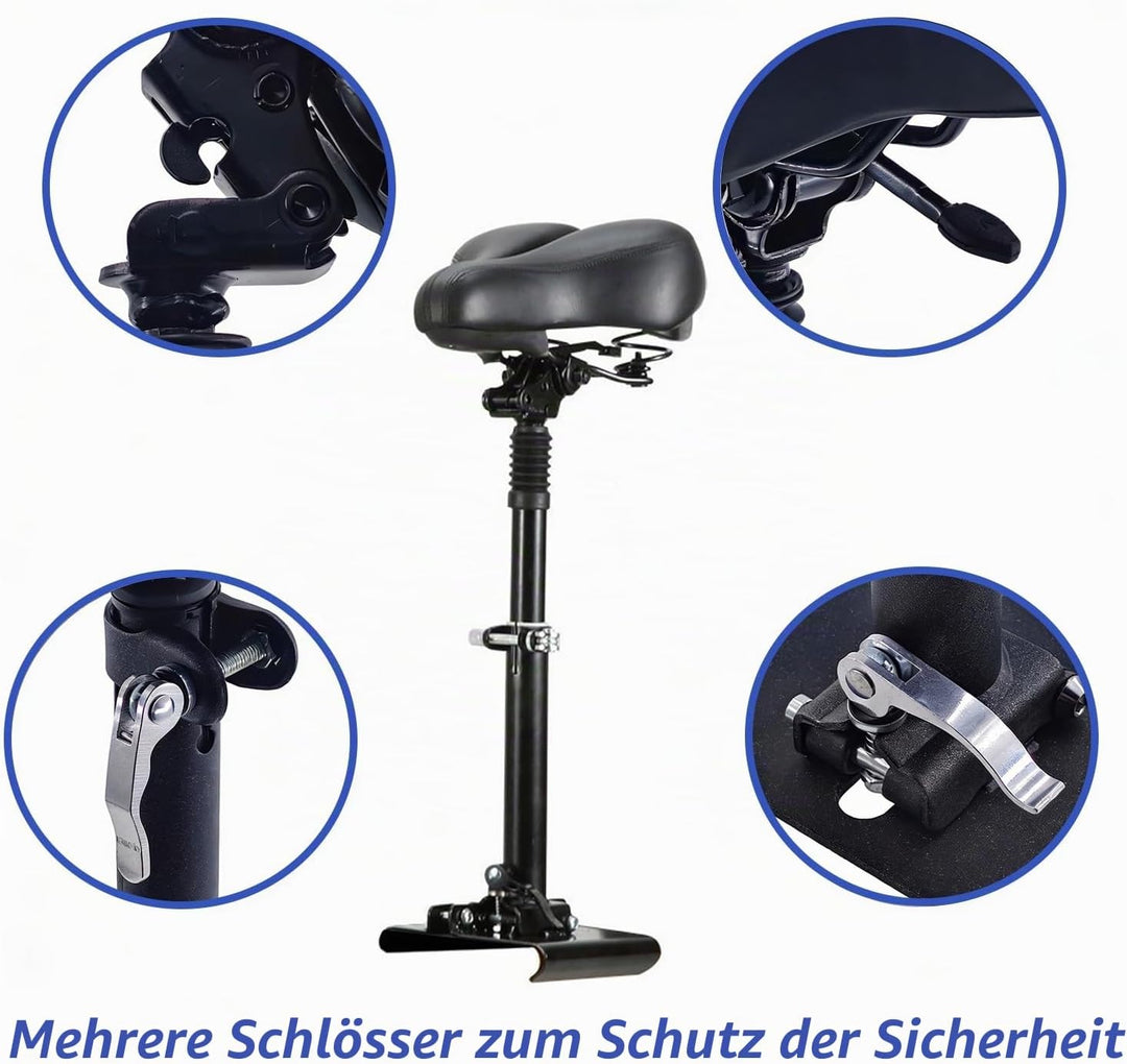 Elektrorollersitz für Erwachsene, E Scooter Sitz für 13cm-17cm, Universal Scootersitz Mit 40-58cm Hö