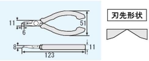 Seitenschneider mit 45 Grad abgewinkelten Backen für bündiges Schneiden von PCB Komponenten (Made in