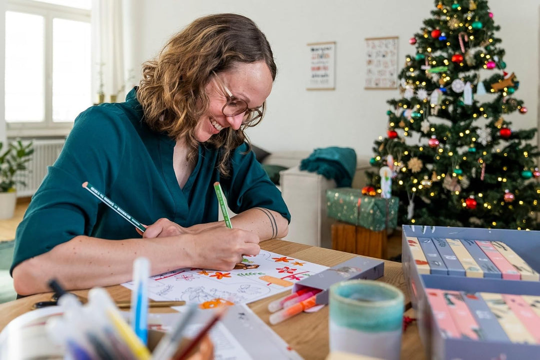 Adventskalender - STABILO „Tierisch kreativ“ Adventskalender 2022 für Familien – zum Malen und Baste