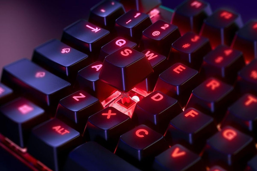SteelSeries Apex 7 TKL - Mechanische Gaming-Tastatur – Kompakt (TKL) – OLED Smart Display – Rot Scha