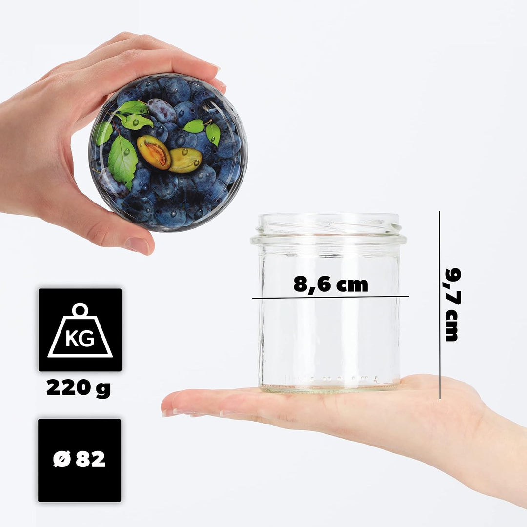 KADAX 10er Set Marmeladengläser 350ml TO82, Einmachgläser Vorratsgläser Mason Jar mit Schraubdeckel,
