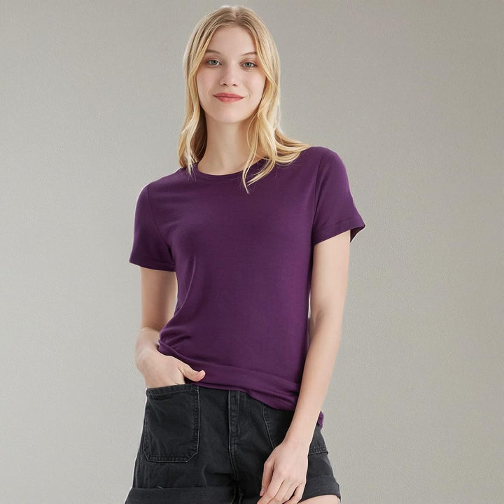 Merino Protect 100% Merino Wolle Shirt Damen Kurzarm Rundhals Wolle Unterhemd Geruchsresistenz Funkt