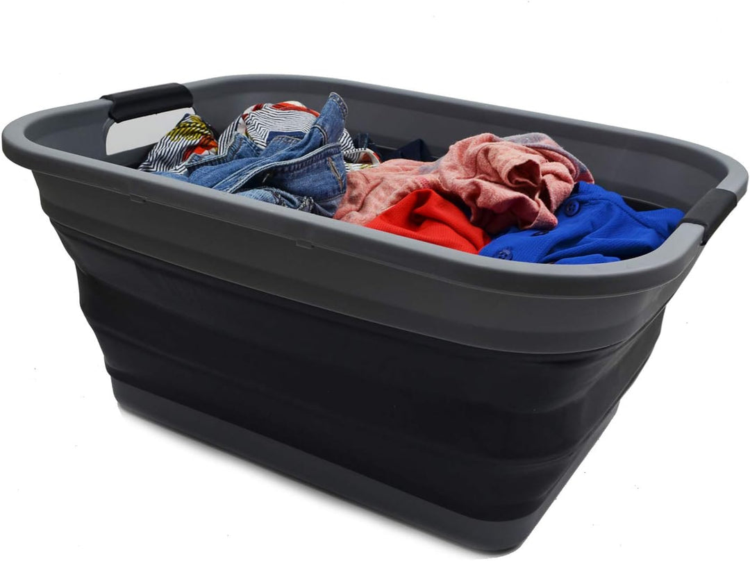 SAMMART 41L (2.5 Gallons) Collapsible Plastic Laundry Basket - Foldable Pop Up Storage Container/Org