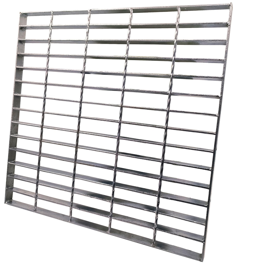 Gitterrost Verzinkt 500x500 mm, B125 Schwerlast Ablaufrost für Einfahrt & Hof, Feuerverzinkter Stahl