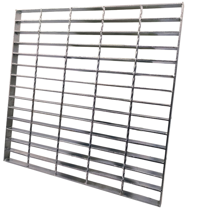 Gitterrost Verzinkt 500x500 mm, B125 Schwerlast Ablaufrost für Einfahrt & Hof, Feuerverzinkter Stahl