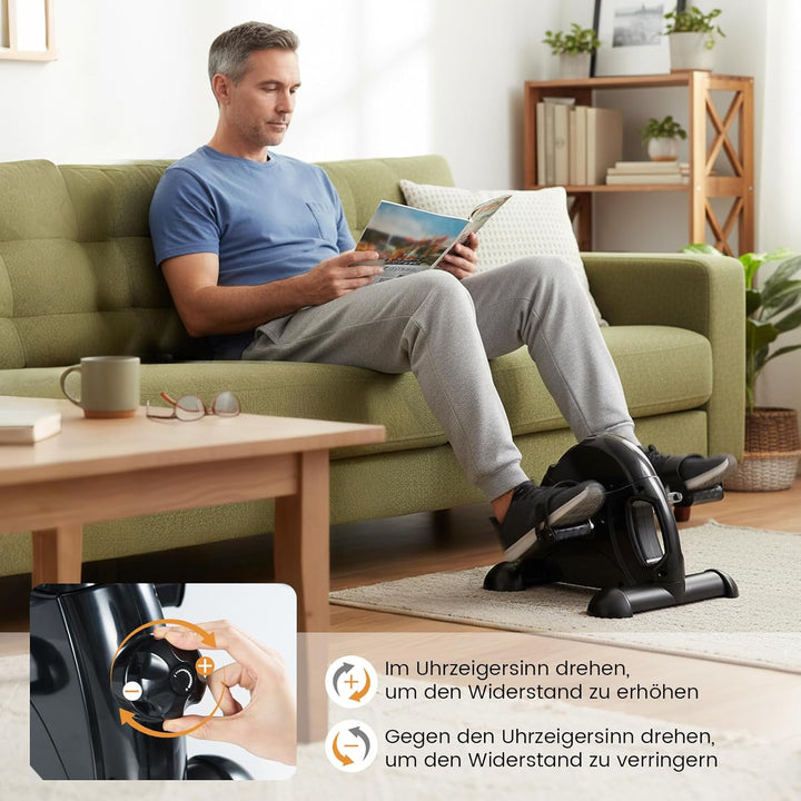 GYMAX Mini-Heimtrainer, Beintrainer mit Widerstandsregler & LCD-Anzeige, pedaltrainer für Arme & Bei
