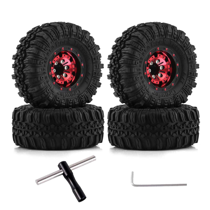 KEEDA 57mm RC Reifen und Räder, 1,0 Zoll Micro Beadlock Felge für 1/18 TRX4M 1/24 RC Crawler Car Axi
