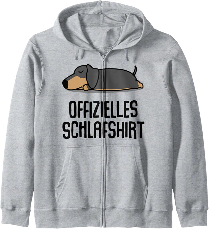 Offizielles Schlafshirt Pyjama Hund Dackel Lustig Geschenk Kapuzenjacke