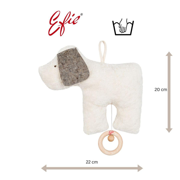 Efie Bio - Spieluhr Hund, kontrolliert biologischer Anbau (organic), Made in Germany, GOTS zertifizi