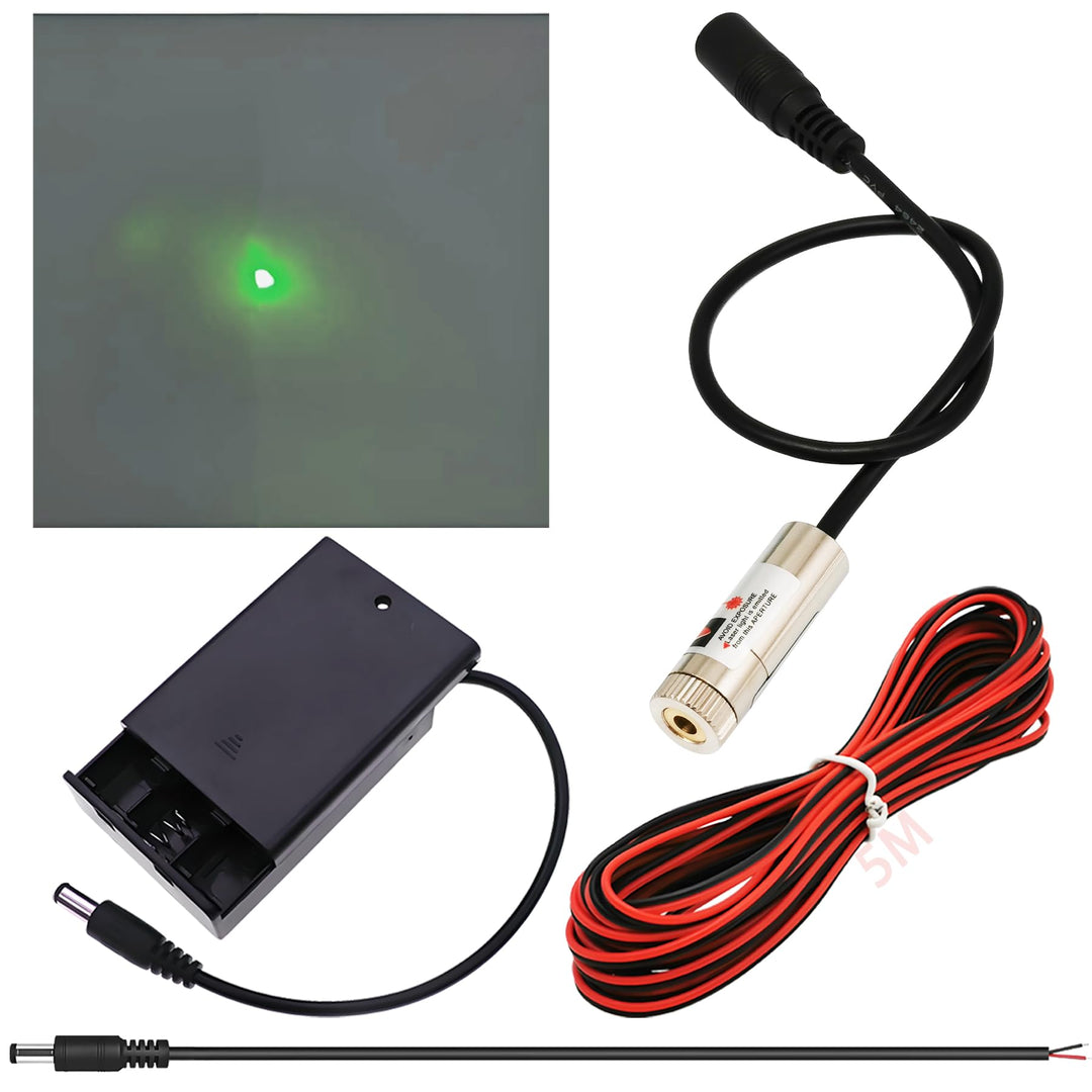 CTRICALVER Lasermodul verstellbares Brennpunkt-Set, Stromversorgungsset + 520 nm Industrielles Laser