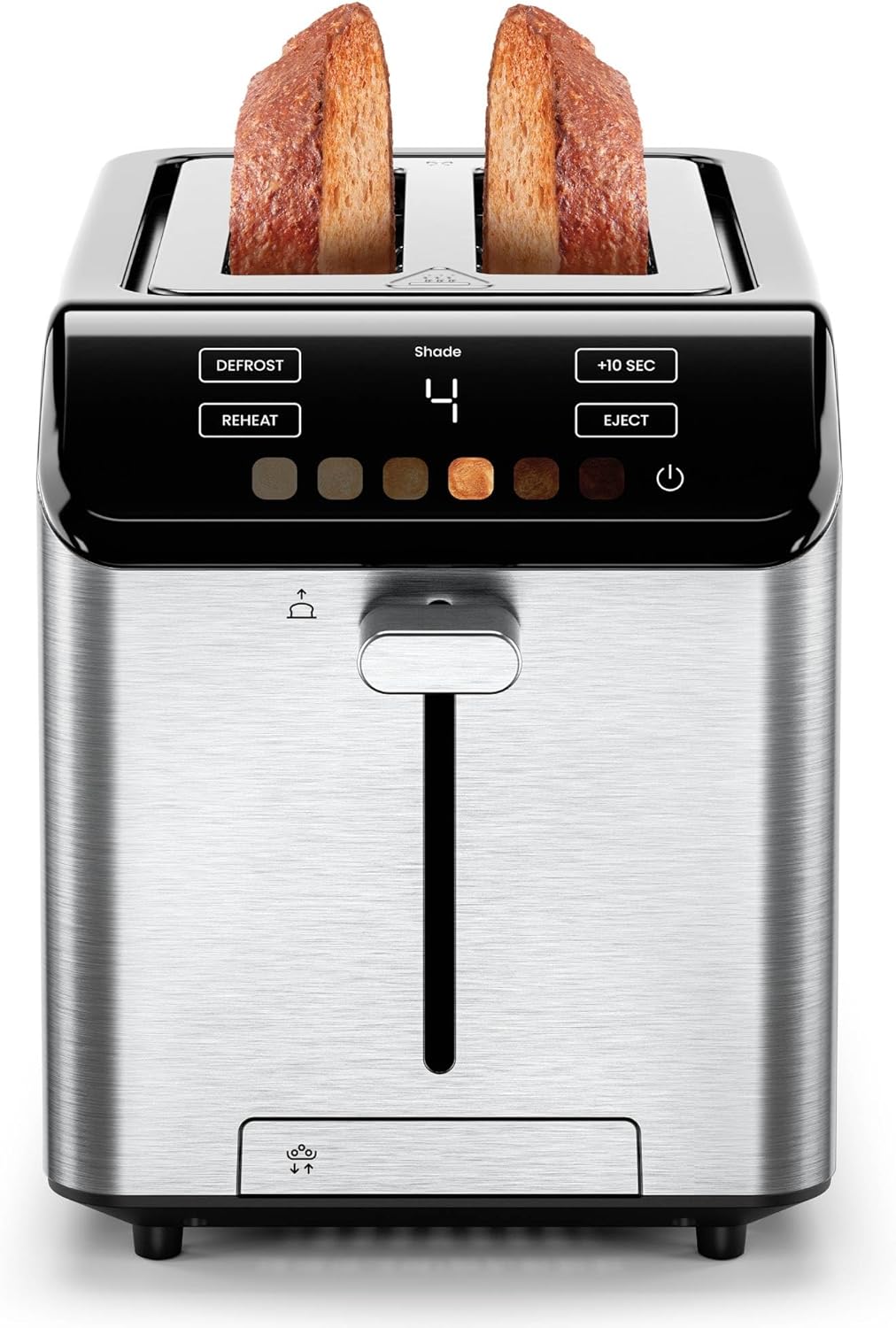 Chefman Smart Touch 2 Scheiben Digital Toaster, 6 Farbeinstellungen, Toaster Edelstahl mit extrabrei