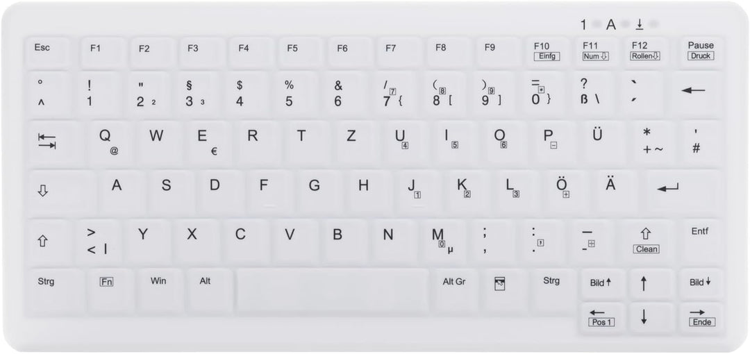 Cherry AK-C4110 Desinfizierbare Kabelose Hygienetastatur im Notebook-Design weiss