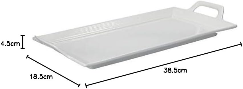 la Porcellana Siena Rect. Tablett cm 39 x 18 GB, Weiss