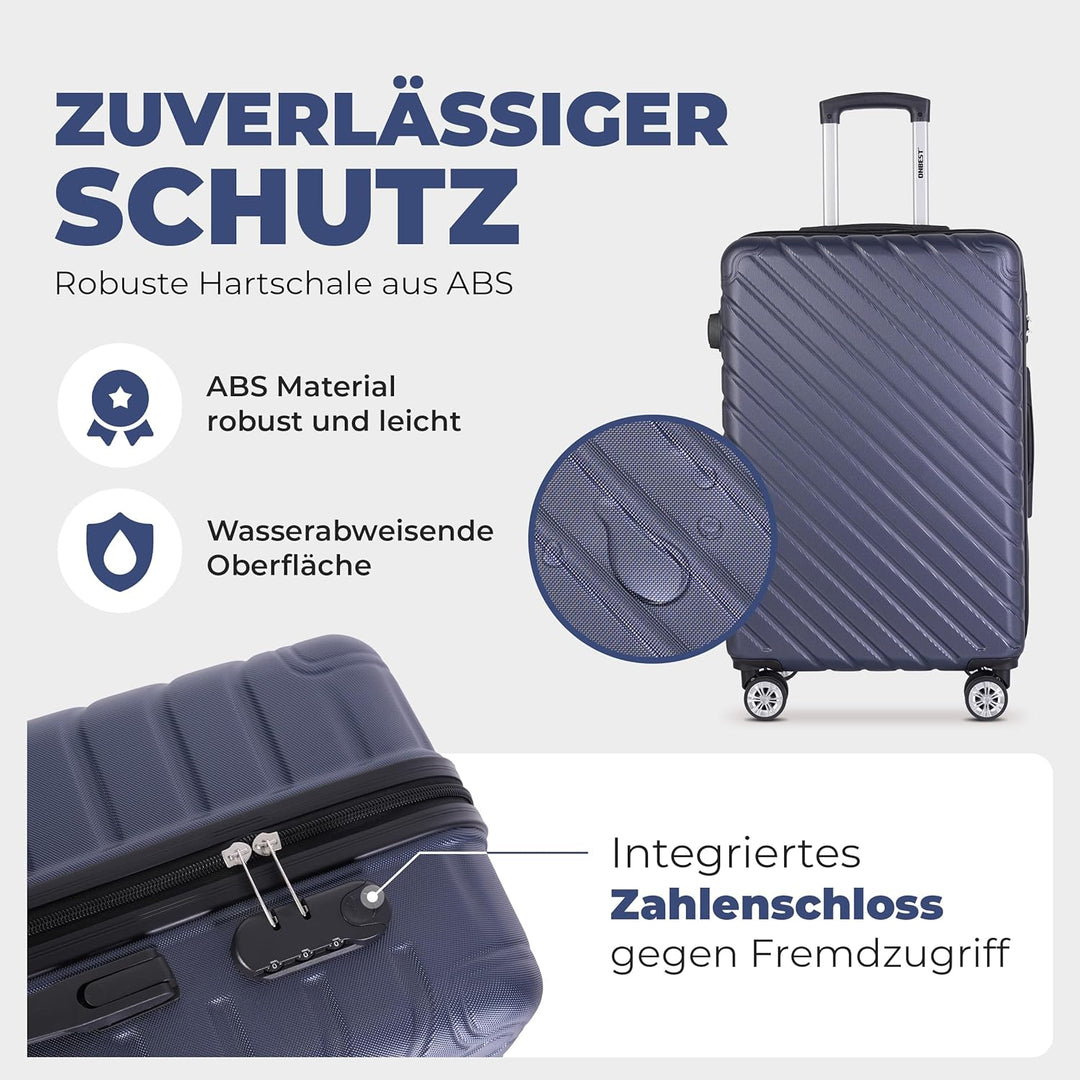 3erKoffersetXXL Komplettpaket – Sichere und leichte ABS Hartschalenkoffer 20"24"28" mit Rollen – Rei
