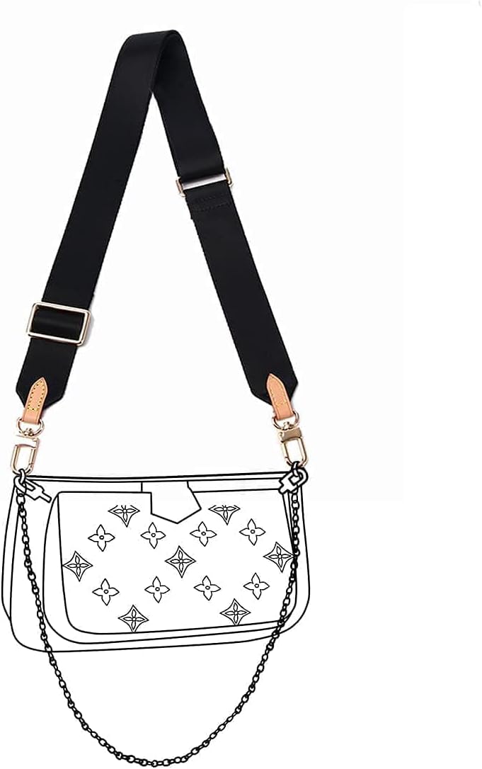 Multi Pochette Accessoires Schultergurt Ersatzgurt Verstellbar Crossbody Breite Segeltuch-Bügel für