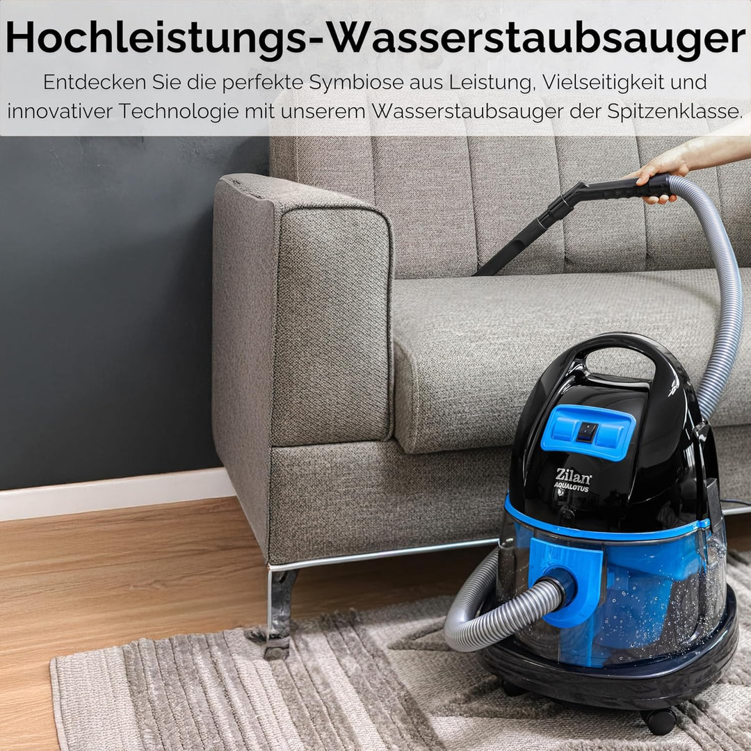 Zilan Wasser Staubsauger mit Wasserfilter | Wassersauger | Staubsauger beutellos | EEK A | H20 Saugl