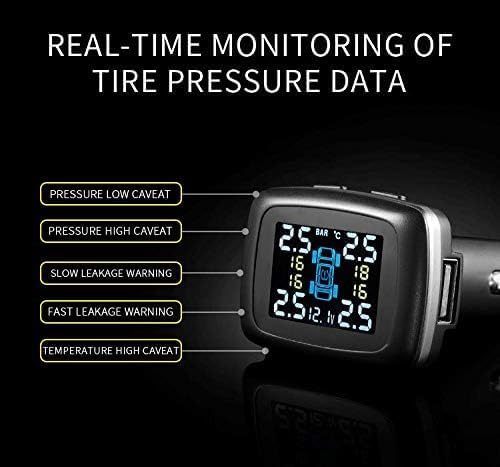 OBEST Reifendruckkontrollsystem, Drahtloser TPMS-Monitor, mit 4 Externen Sensoren, Einstellbarem Bet