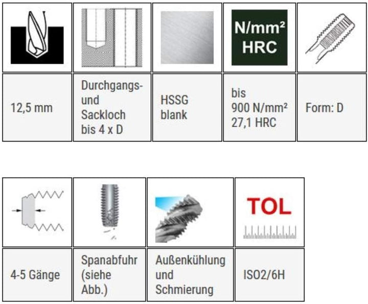 BAER HSSG Einschnittgewindebohrer Form D - MF 14 x 1,5 - Gewindeschneider - Gewindebohrer - Gewindes