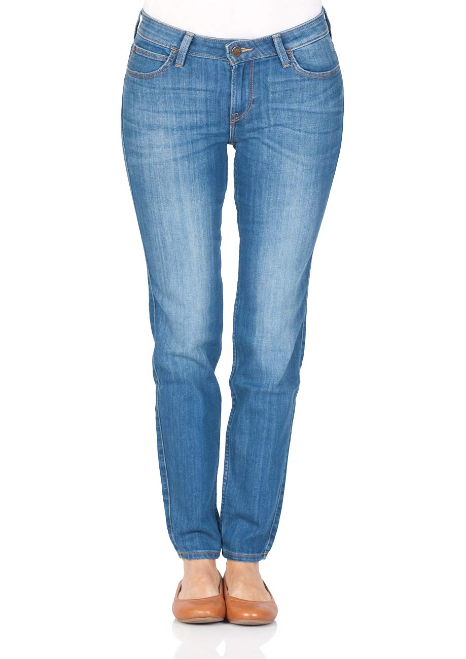 Lee Jeans Damen Skinny Jeans Scarlett Stretch Deluxe 24W / 33L Blau (High Blue Yon), 24W / 33L Blau