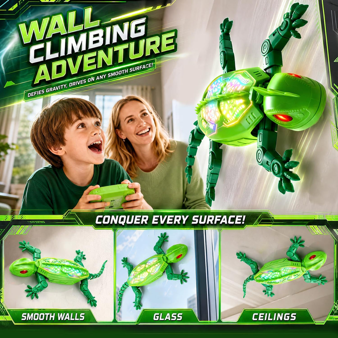 FOTSHARER Green Wall Crawler Gecko, wiederaufladbare ferngesteuerte Eidechse mit realistischer bioni