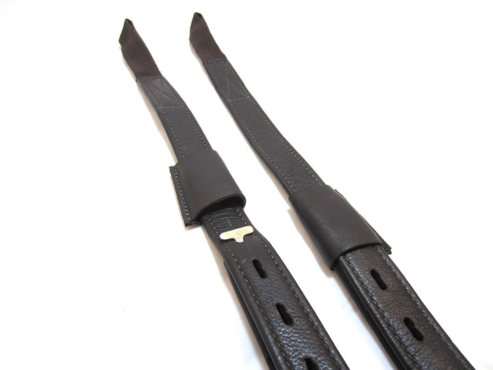 PS Pferdeartikel Mono Steigbügelriemen mit Schnallenloser extra dünner Aufhängung Braun - Mittel, Br