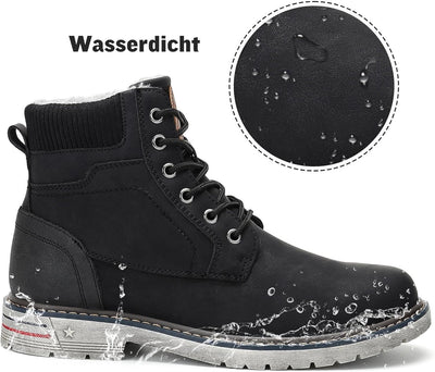 Mishansha Warme Gefüttert Winterschuhe Herren Damen Wasserabweisend Winterstiefel Wanderschuhe Gr.36