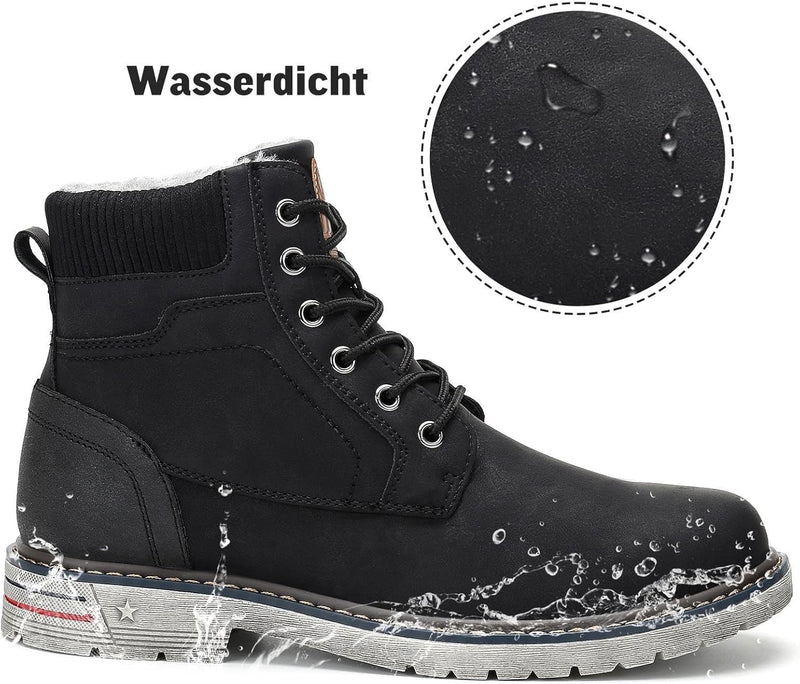 Mishansha Warme Gefüttert Winterschuhe Herren Damen Wasserabweisend Winterstiefel Wanderschuhe Gr.36