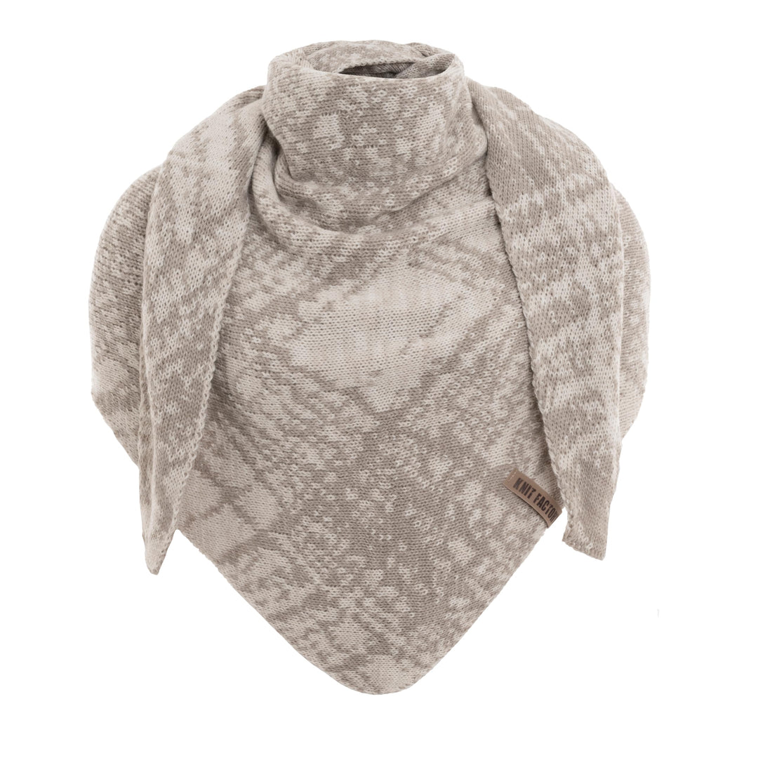 KNIT FACTORY - Lea Dreiecksschal Beige/Iced Clay, Beige/Iced Clay
