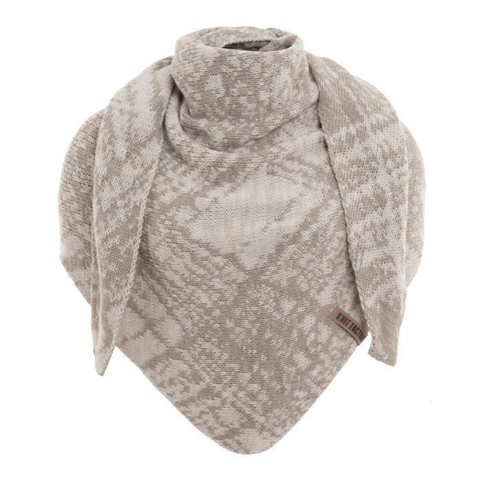 KNIT FACTORY - Lea Dreiecksschal Beige/Iced Clay, Beige/Iced Clay