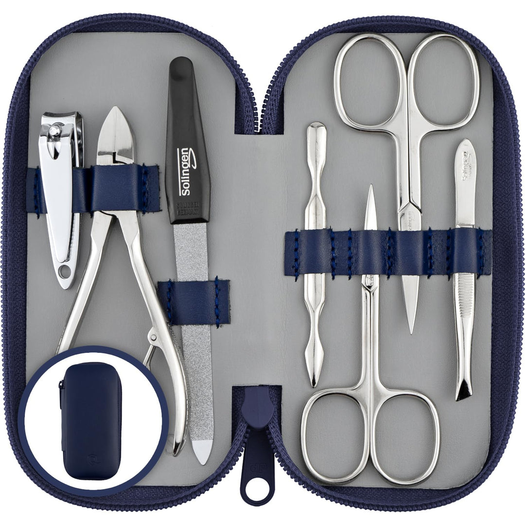 marQus Maniküre Set Herren und Damen 7 Teile mit Nagelzange Solingen Made in Germany für Hand- und F