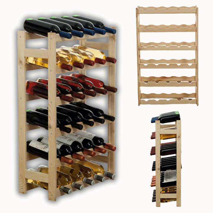 MODO24 Weinregal, Holz, unbehandelt, 53 x 25 x 86 cm,