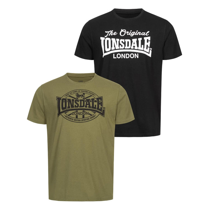 Lonsdale Herren Morham Freizeit T-Shirts S Black/Olive, S Black/Olive