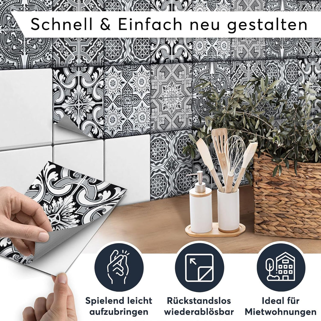 CREATISTO Klebefliesen Stickerfliesen Fliesenfolie - Hochwertige Sticker Aufkleber für Wandfliesen I