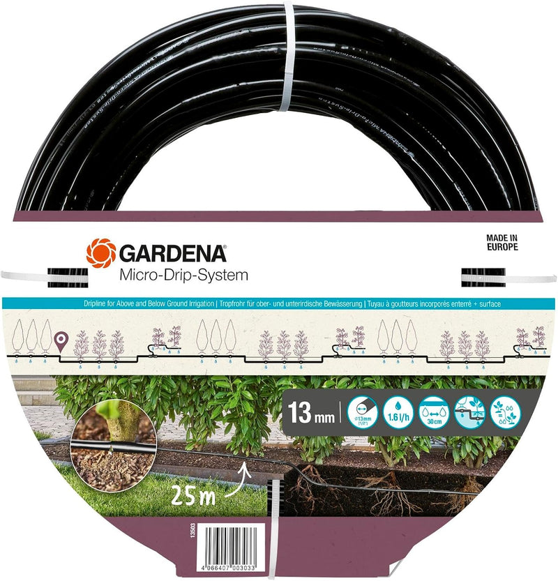 Gardena Micro-Drip-System Tropfrohr 1,6 l/h, ober- und unterirdische Verlegung (25 m): Erweiterungsr