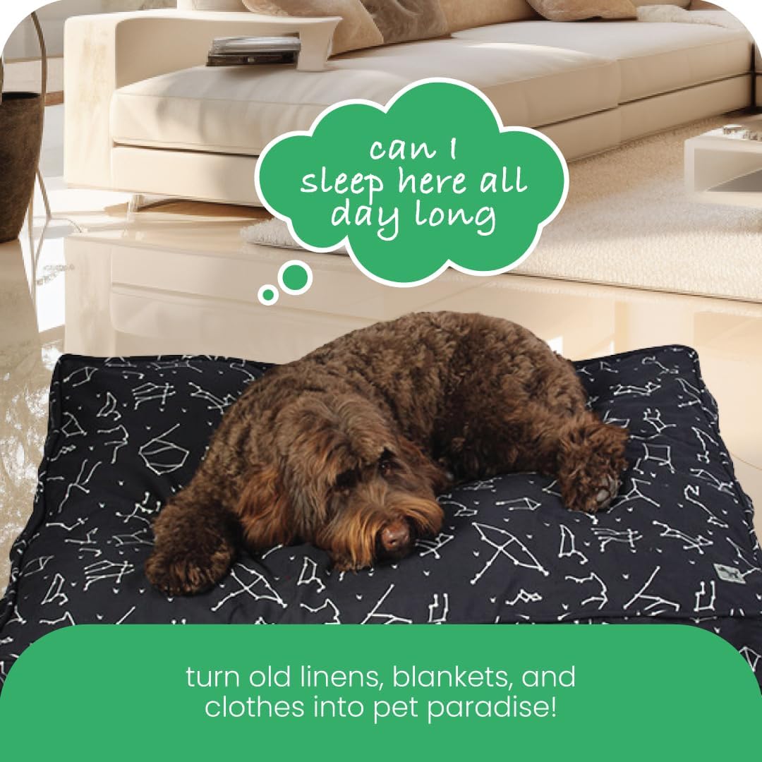 Molly Mutt Bezug für kleines Hundebett, Rocketman-Druck, Masse: 55,9 x 68,9 x 12,7 cm, 100% Baumwoll