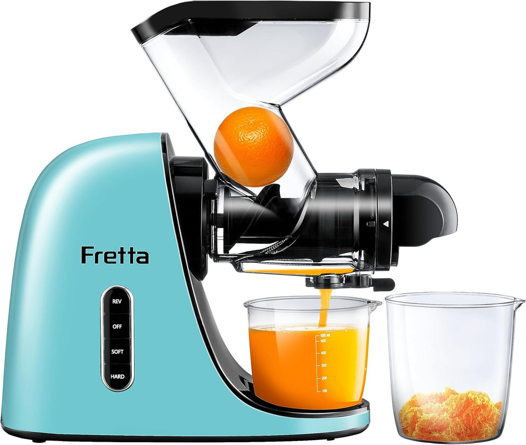 Fretta Slow Juicer Entsafter Gemüse und Obst Juicer Machine, 200W Kaltpresse Entsafter Obstpresse El